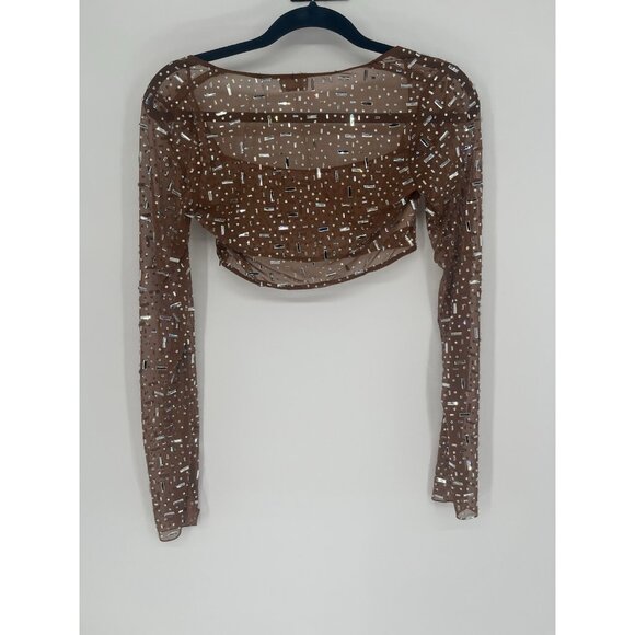 Oh Polly Guilia Long Sleeve Crop Thalassa v waist skirt embellished Set *Read* - Picture 5 of 8